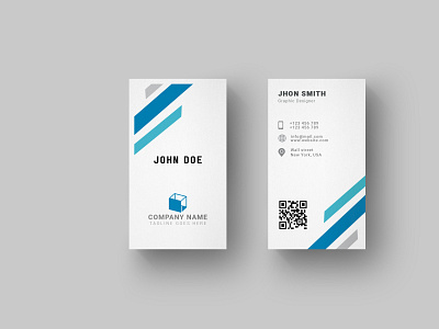 vertical Business Card brand identity business card corporate cover image logo mockup mordern new simple unique vertical