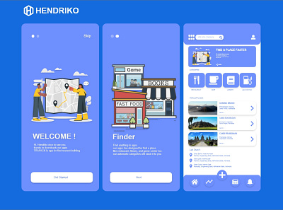 Places Finder App app art design flat illustration minimal ui ux vector