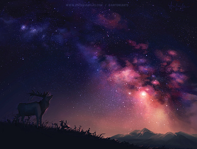 Elk Country digital art digital painting illustration nebula photoshop