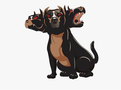 Cerberus Mythological Three-Headed Dog in Vector Design 3d animation branding business flyer freelancer niloy graphic design logo motion graphics ui