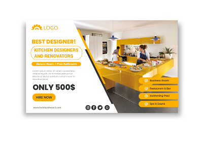 Kitchen Designer and Renovators Banner Design banner best banner design branding business business flyer design flyer free banner design freelancer niloy graphic graphic design illustration logo social media top banner