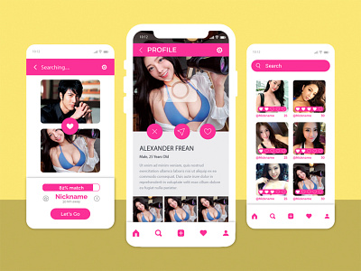 Dating App Design Template app design app template application graphic design mobile mobile app design ui uixi design xi