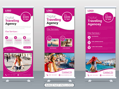 Modern and creative traveling business agency roll up banner tem freelancer niloy freelancerniloy rollup designs