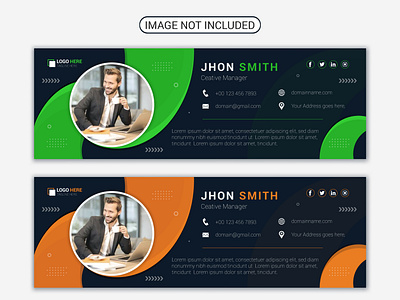 Stylish email signature and personal email footer template desig