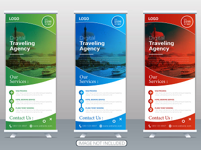 Traveling business agency roll up banner design template rollup designs