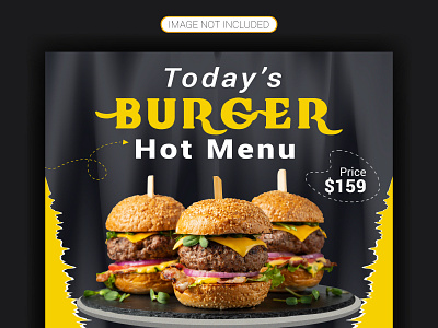 fast food hamburger social media banner or burger post