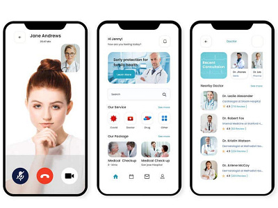 UX Mobile Application Design for Medical & Doctors appdesign ui