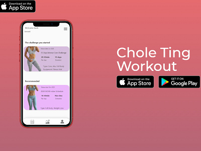 Chole Ting Workout App adobe adobeps adobexd app choleting illustration mobileapp ui userexperience userinterface ux