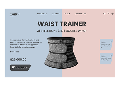 Waist Trainer Landing Page branding graphic design illustration ui uiux ux waisttrainer web webdesign website