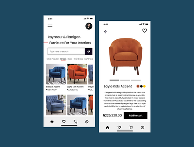 Furniture Shopping App app design furniture ui ux