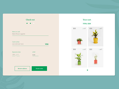 Check out cart checkout checkout web creditcard dailyui dailyui 002 plants products