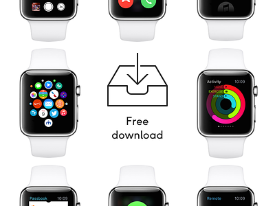 Apple Watch GUI Kit for Sketch apple watch free guides kit resources sketch app template user interface