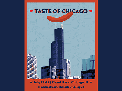 Taste of Chicago chicago city food illustration vector