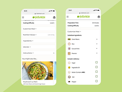 HelloFresh Custom Meals & Delivery Tracker