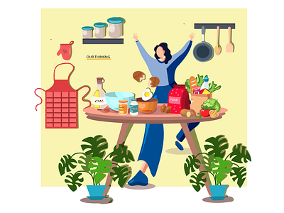 Kitchen Illustration app branding cartoon character design flat food icon illustration logo typography ui vector web web illustration