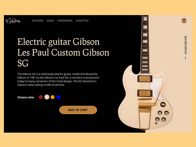 Guitar design designer ecommerce guitar illustration typography ui ux webdesign work