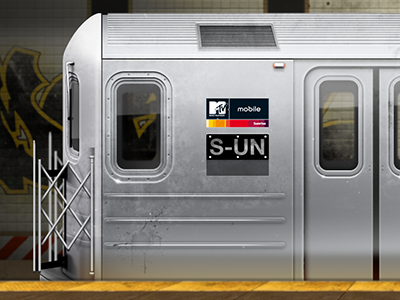 Subway Train pixelart detailed subway train mtv sunrise underground metal u-bahn newyork