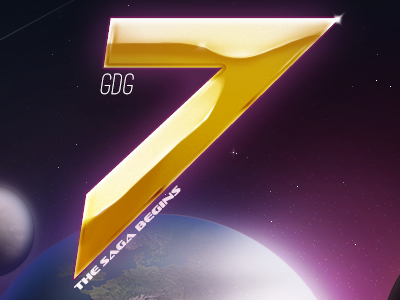 GDG7 7 earth gdg gold logo music planet saga seven space stars swiss