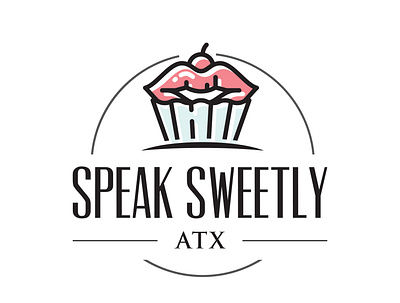 Speak Sweetly - Atx brand cupcakes cupcakes cupcakes brand cupcakes design cupcakes logo cupcakes logodesign illustration logo logo cupcakes logodesign