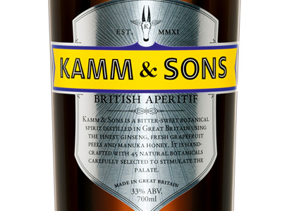 Kamm & Sons Redesign aperitif british craft design packaging redesign spirit