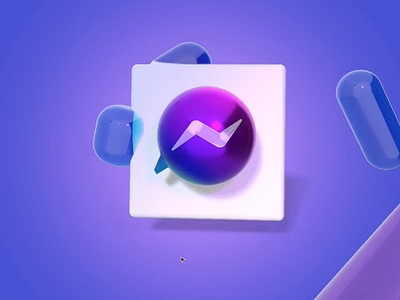 Facebook Messenger 3D logo 3d design facebook logo messenger ui vectary