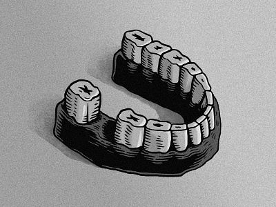 D for 36daysoftype (B&W) 36days d 36daysoftype bw illustration mrcoofs teeth