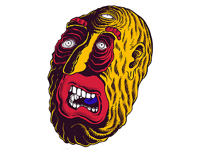 Third Eye Vol.III drawing expansion face illustration mrcoofs psychedelic redlips skin thirdeye yellow