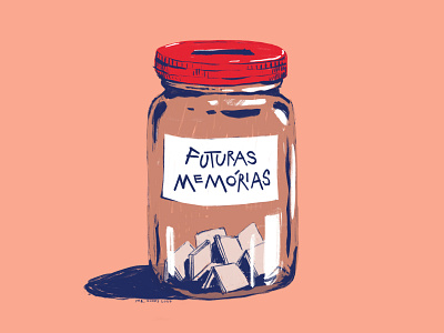 Futuras memórias. drawing glass illustration jar memory mrcoofs paper