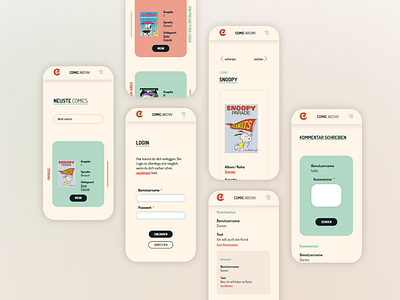 Website for a Comic-Collection colorful design mobile mockups web webdesign