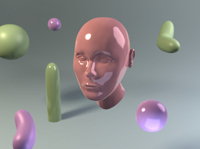 3D-Model Head 3d art 3d modeling blender blender3d bubblegum modeling rendering shading texture