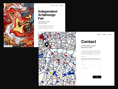 Art and Design Fair concept 2d abstract art concept contact contact form design london map sketch sketchapp ui web design