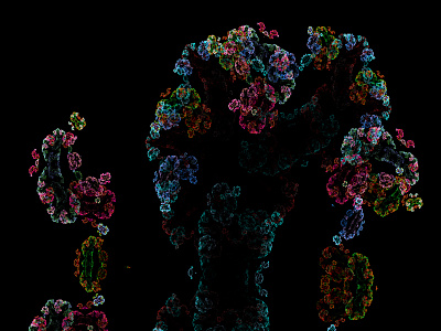 🦠 2d 3d abstract apophysis bacteria colorful dark digital illustration virus