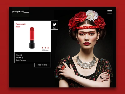 Social Share 2d black cosmetics daily ui flamenco. red layout mac tablet ui user interface