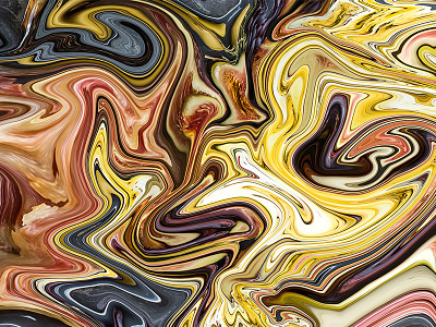 rich b*tch 2d abstract art digital ebru gold marbling pattern