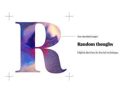 Random thoughs 2d abstract glitch letters pattern typography