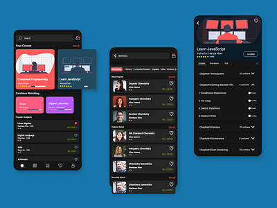 E-learning App Dark theme