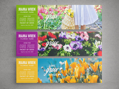 Mama Wren Bookmarks bookmark branding coupon greenhouse typography