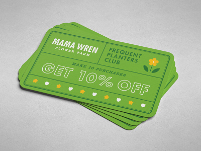 Mama Wren Punch Card branding greenhouse punch card typography