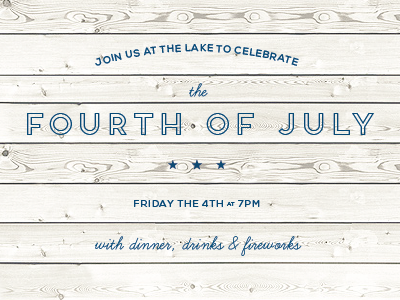 4th of July invite invitation layout typography