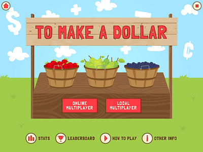 To Make a Dollar - Digital blueberries board game clouds digital board game market pears strawberries