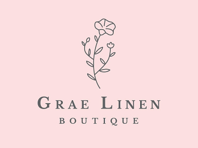 Grae Linen Logo boutique branding floral identity logo