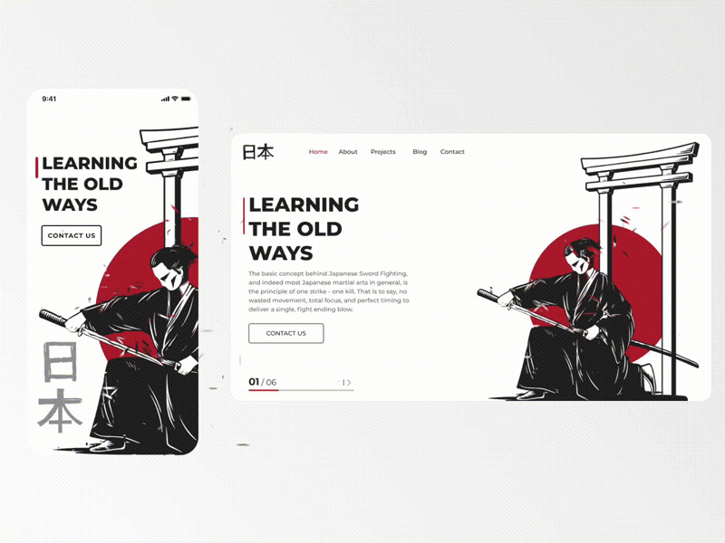 Japanese Learning Concept branding design figma flat illustration typography ui ux web website
