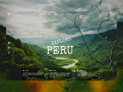 Explore Peru design figma icon minimal travel typography ui ux web website