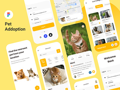 Pet adoption app app best design clean design delivery app design online shop pet adopt app design pet adoption pet adoption app pet app ui ui design uiux uiuxdesign