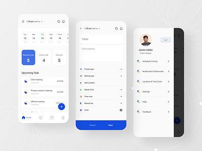 Task Planner App app best design calendar app clean design design mobile app reminder app schedule app task list task management task manager task planner todo app todoist trendy 2021 trendy design ui ui design uiuxdesign ux design