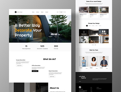 Interior Landing Page Design app best design clean design decoration website delivery app design home decoration interior architecture interior design interior designer landing page design online marketing online shop property decorate property marketing real estate website ui design uiux uiuxdesign website design