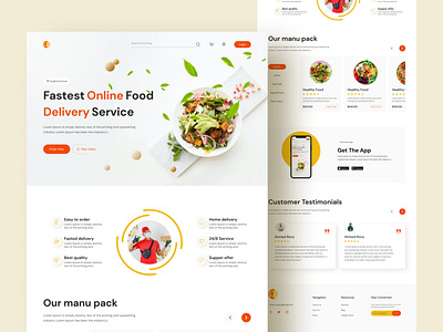 🍕 Food Delivery Landing Page app best design branding clean design delivery web design design food app food web design food web landing page food website graphic design motion graphics online food shop online marketing responsive design ui ui design uiuxdesign