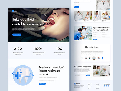 HealthCare - Landing Page Design app best design clean design covid 19 web design dental website design doctor web design graphic design healthcare landing page design illustration logo medical website design medico website design online marketing treatment web design ui ui design uiuxdesign web design