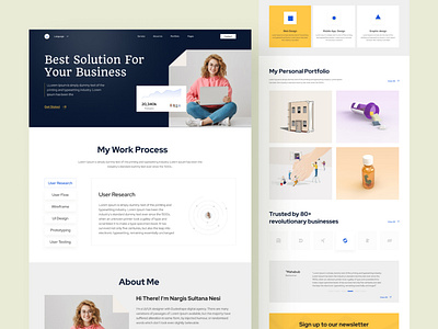 Digital product service agency landing page design