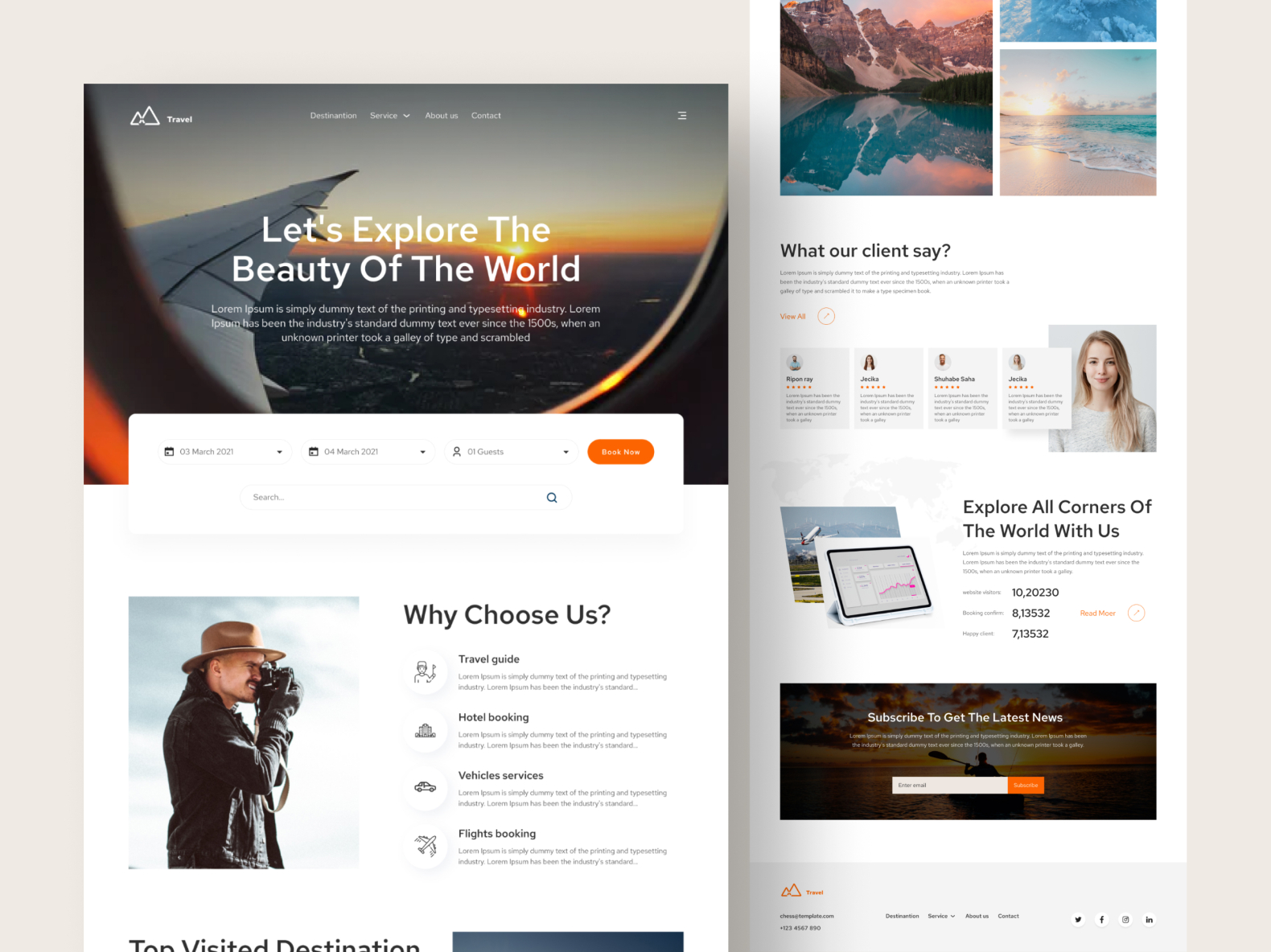 Easy Travel landing page design by Oyasim Ahmed for Dude Shape on Dribbble